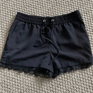 Black dressy drawstring shorts